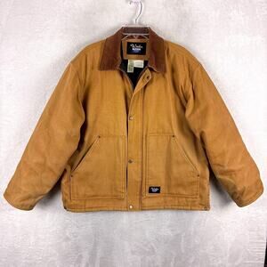 Vintage Walls Jacket Mens L Brown Blizzard Pruf Canvas Quilt Lined Chore Coat